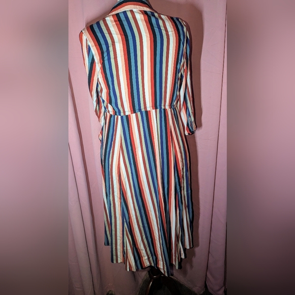 Torrid Challis Striped Button Down Shirt Dress 1x(14-16) - Picture 3 of 12